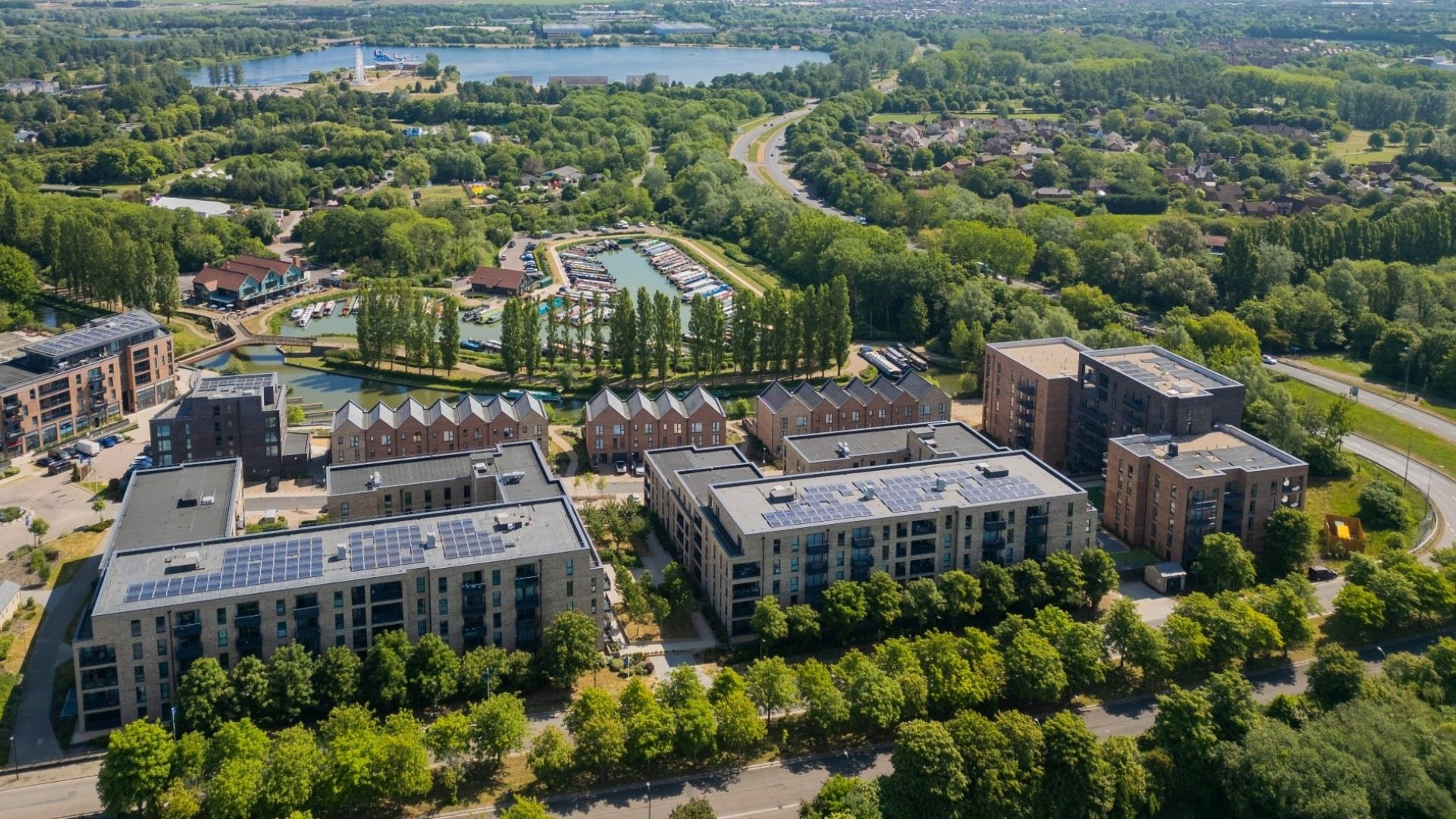 Aerial view of Campbell Wharf and surrounding area