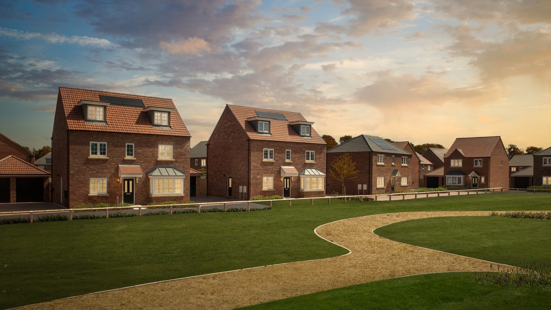 Dusk at Cygnet View in Swanland, East Riding of Yorkshire