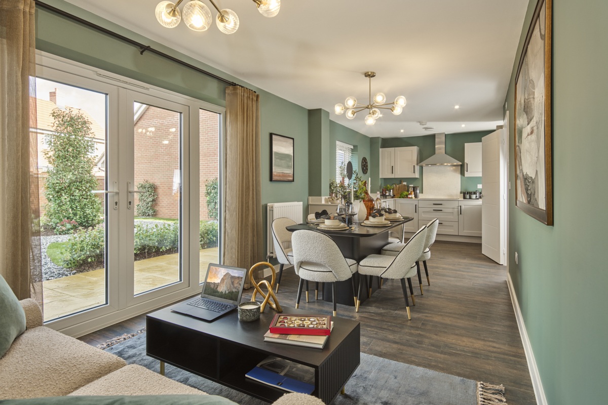 Typical Crest Kitchen, living, dining area