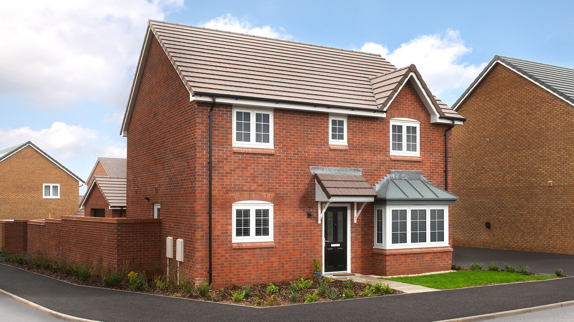 The Winkfield house type at Westwood Park, a contemporary detached brick home with landscaped frontage and private driveway.