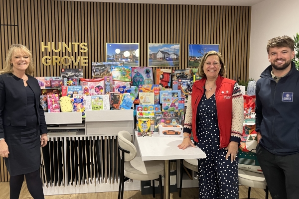 Table of gifts being collected by the Pied Piper Appeal